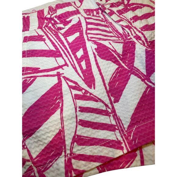 Lilly‎ Pulitzer Women 2 Shorts Pink & White Callahan 5" Yacht Sea Print Nautical - Picture 5 of 11